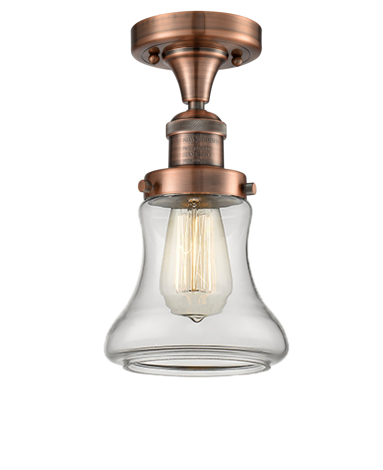 Innovations - 517-1CH-AC-G192 - One Light Semi-Flush Mount - Franklin Restoration - Antique Copper