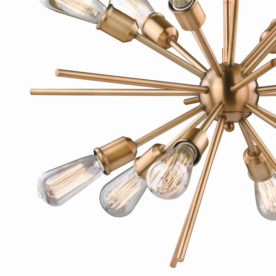 Vaxcel - P0228 - 12 Light Pendant - Estelle - Natural Brass