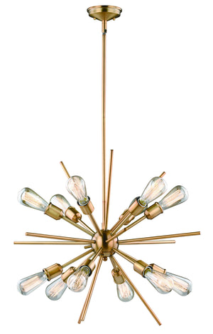 Vaxcel - P0228 - 12 Light Pendant - Estelle - Natural Brass