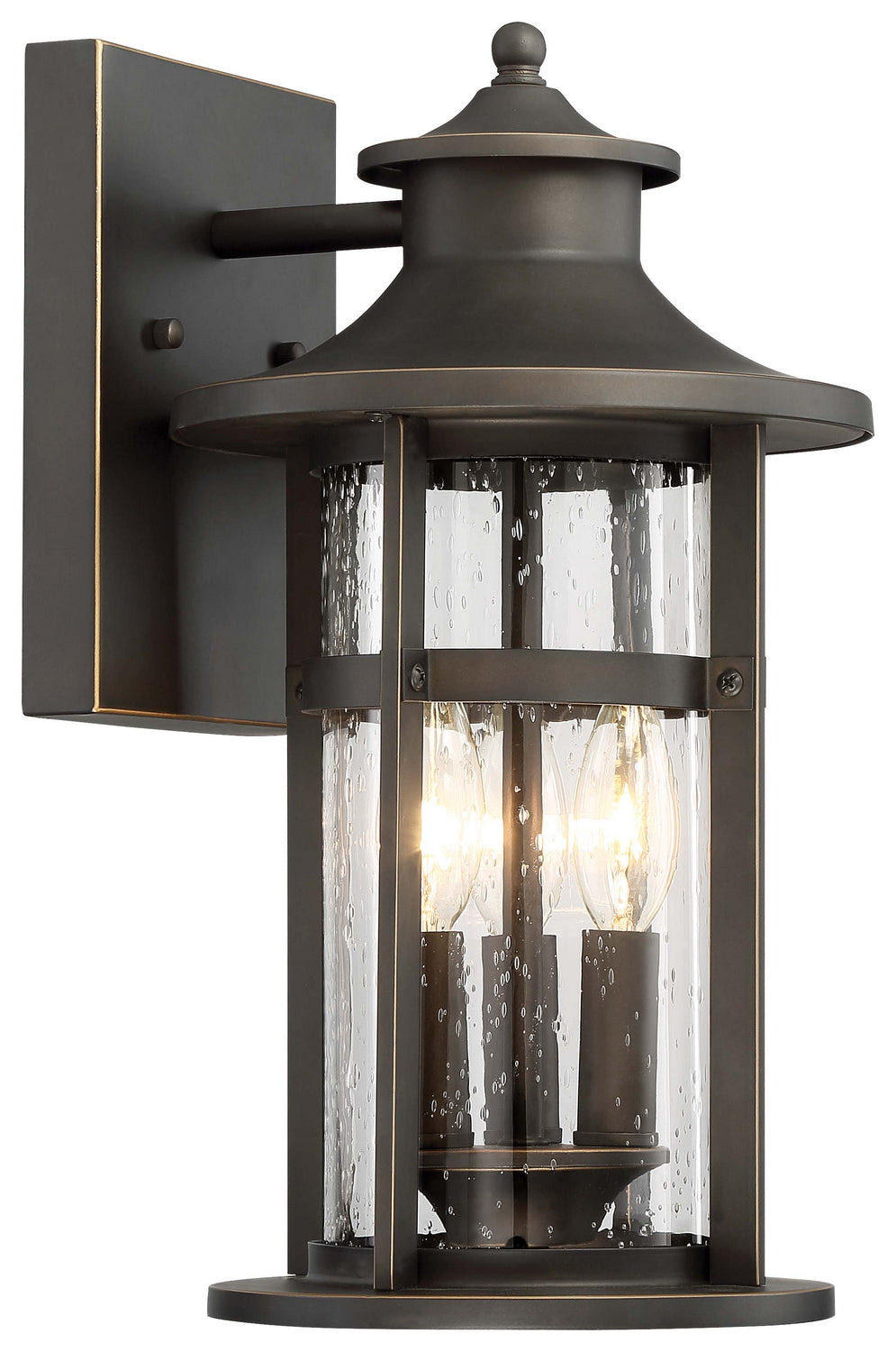 Minka-Lavery - 72552-143C - Three Light Outdoor Wall Lamp - Highland Ridge - Oil Rubbed Bronze w/Gold Highlights