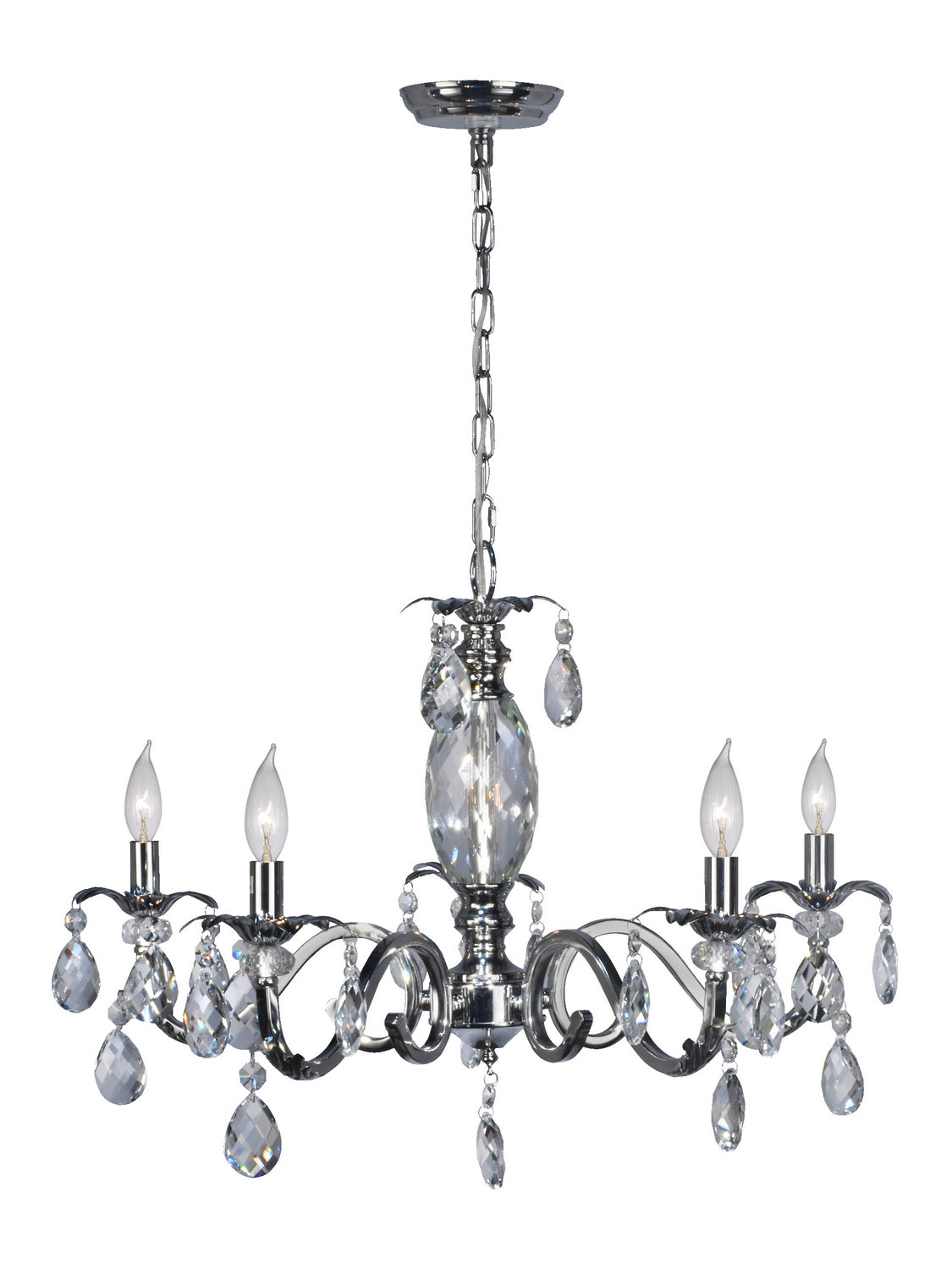 Dale Tiffany - SGH16034 - Five Light Chandelier - Polished Chrome