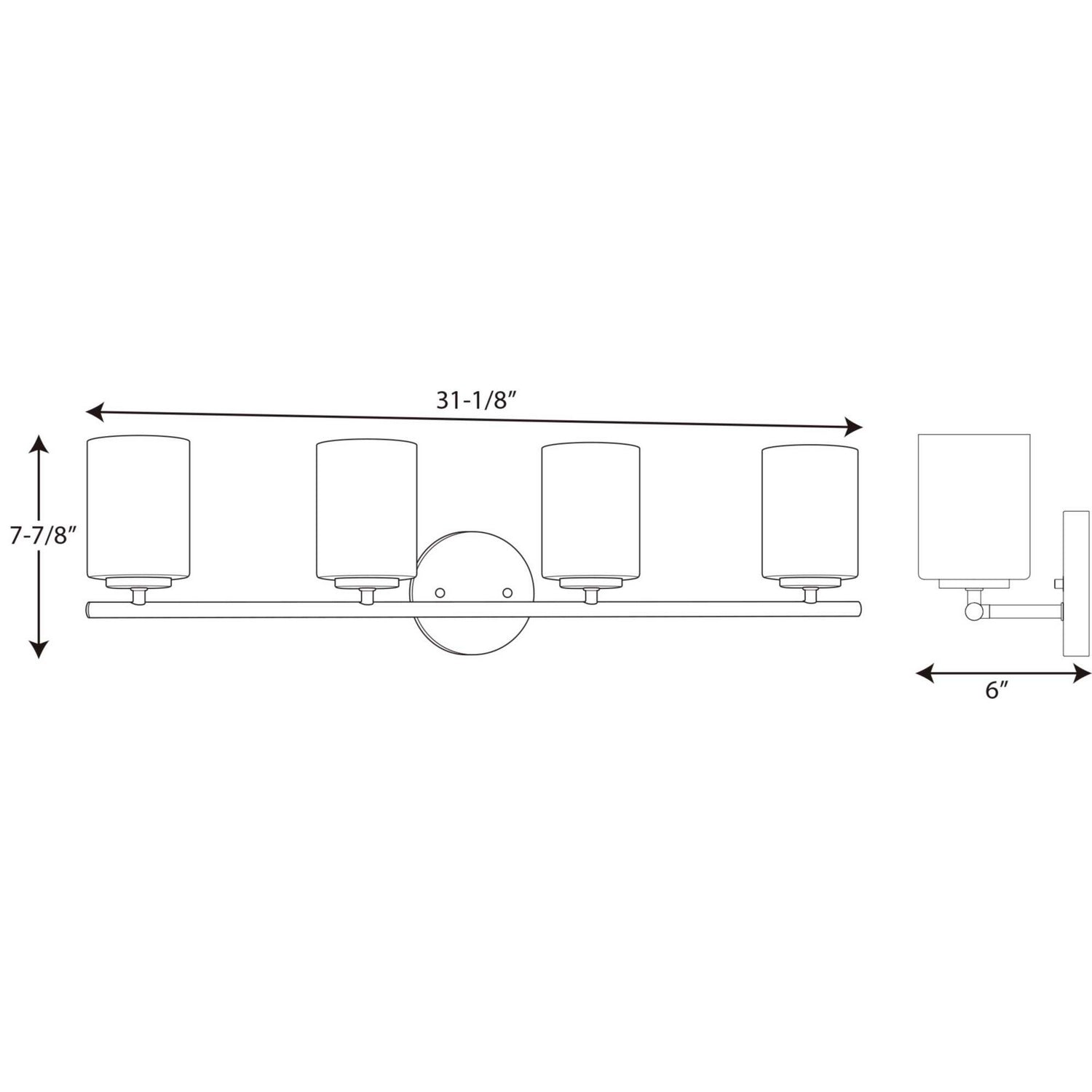 Progress Lighting - P2160-31 - Four Light Bath Bracket - Replay - Black