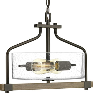 Progress Lighting - P350059-020 - Two light Semi-Flush Mount - Barnes Mill - Antique Bronze