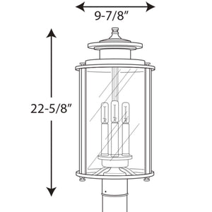 Progress Lighting - P540012-020 - Three Light Post Lantern - Squire - Antique Bronze