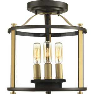 Progress Lighting - P550011-020 - Three Light Semi-Flush convertible - Squire - Antique Bronze