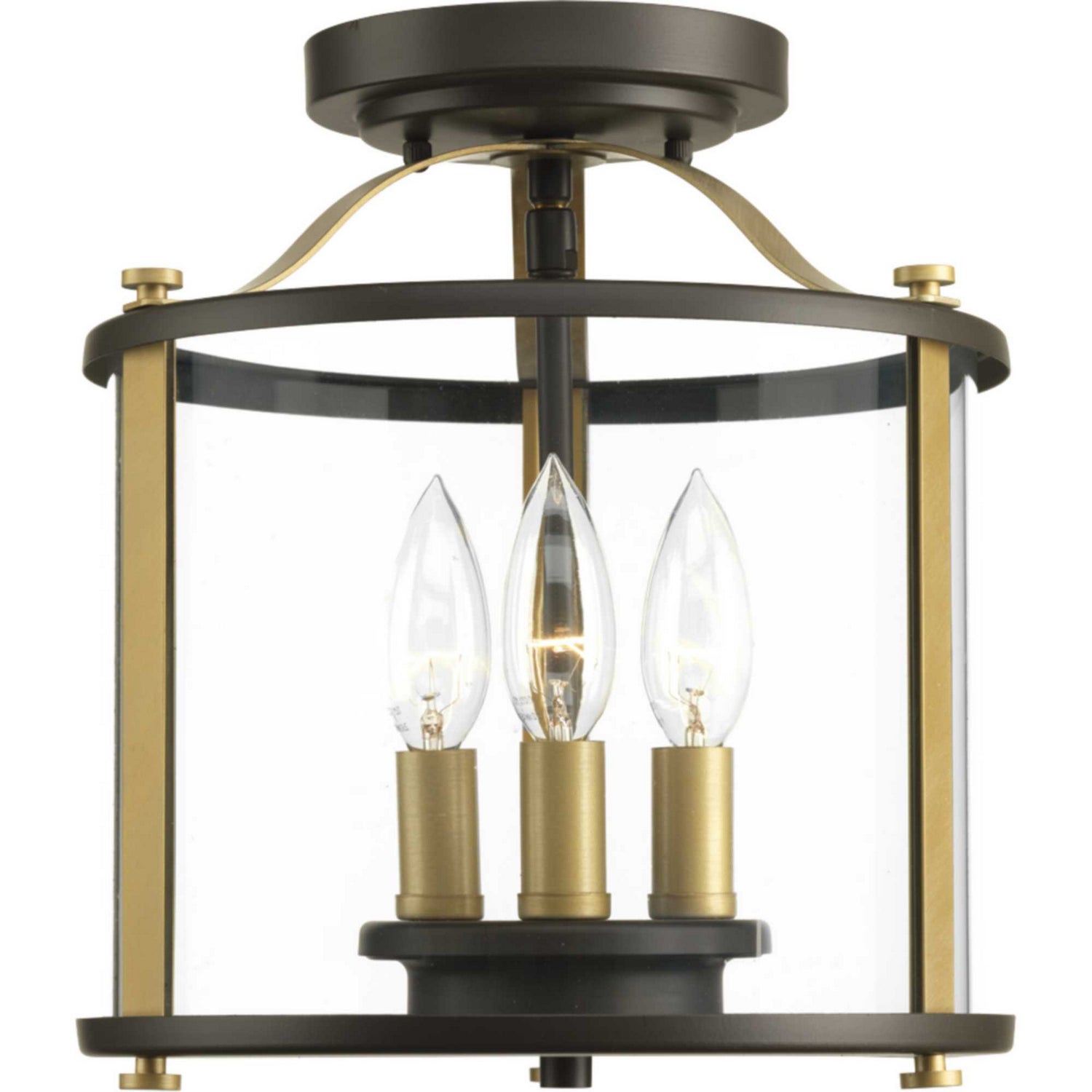 Progress Lighting - P550011-020 - Three Light Semi-Flush convertible - Squire - Antique Bronze