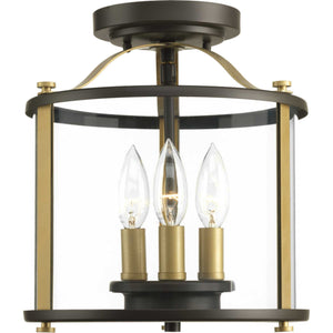 Progress Lighting - P550011-020 - Three Light Semi-Flush convertible - Squire - Antique Bronze