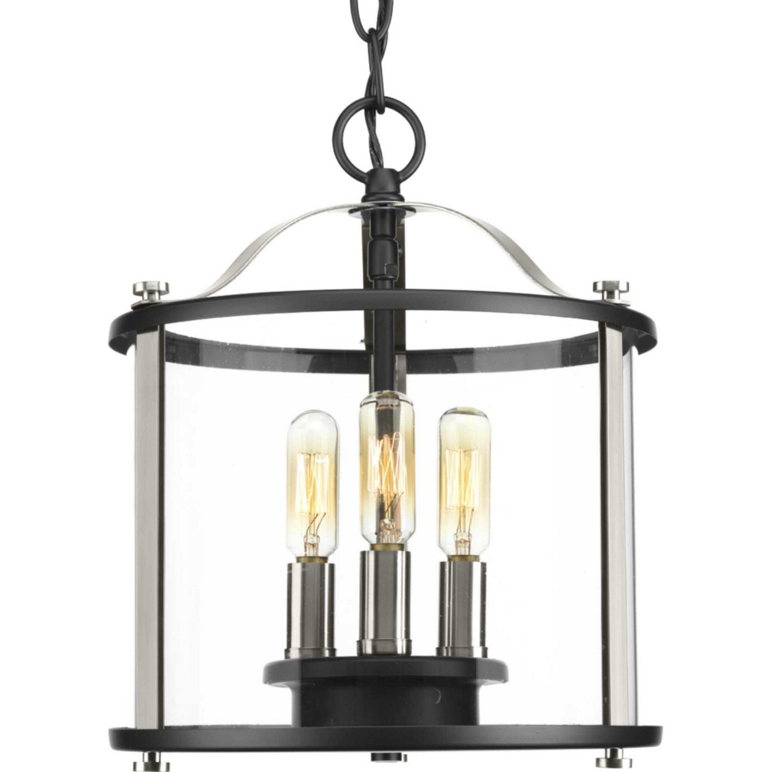 Progress Lighting - P550011-031 - Three Light Semi-Flush convertible - Squire - Black