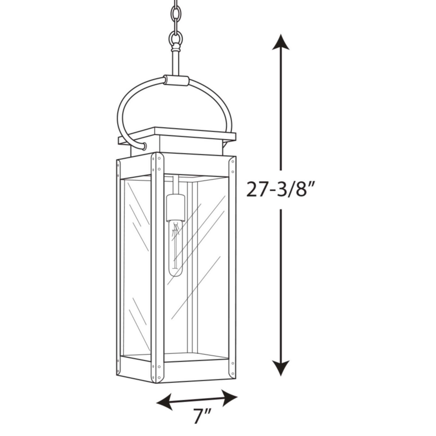 Progress Lighting - P550018-135 - One Light Hanging Lantern - Union Square - Stainless Steel