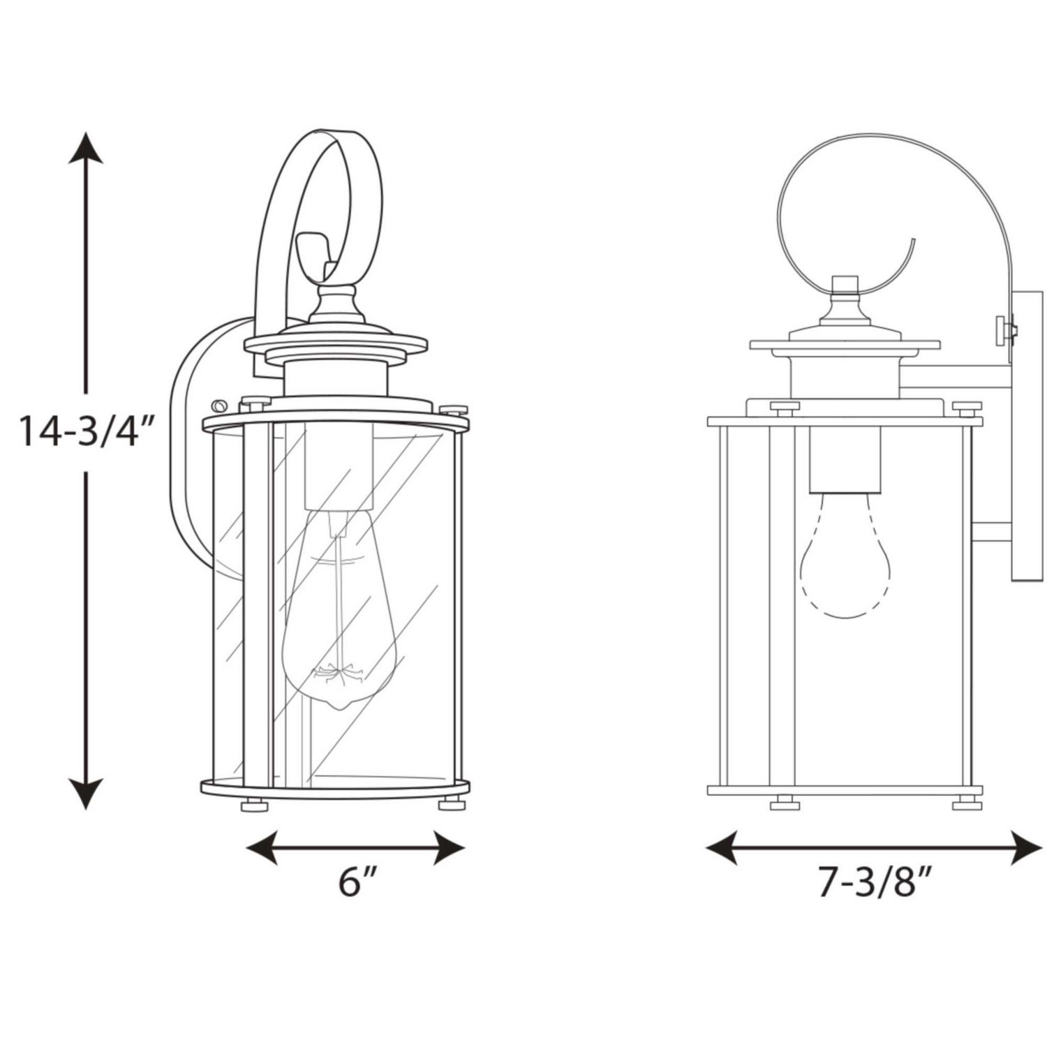 Progress Lighting - P560036-031 - One Light Wall Lantern - Squire - Black