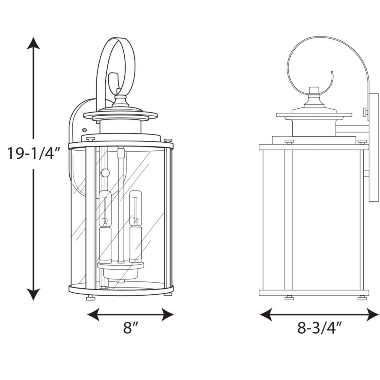 Progress Lighting - P560037-020 - Two Light Wall Lantern - Squire - Antique Bronze