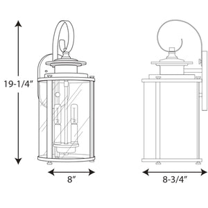 Progress Lighting - P560037-020 - Two Light Wall Lantern - Squire - Antique Bronze