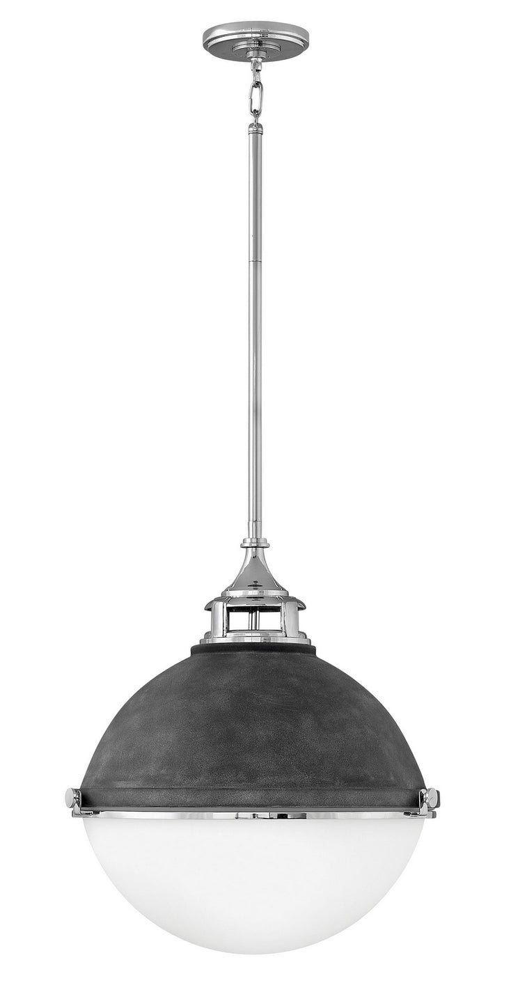 Hinkley - 4835DZ-PN - LED Pendant - Fletcher - Aged Zinc with Polished Nickel accent