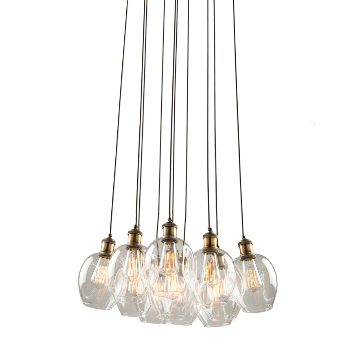 Artcraft - AC10731VB - Ten Light Chandelier - Clearwater - Vintage brass