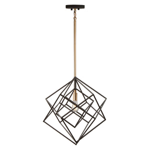 Artcraft - AC11111 - One Light Pendant - Artistry - Matte Black & Harvest Brass