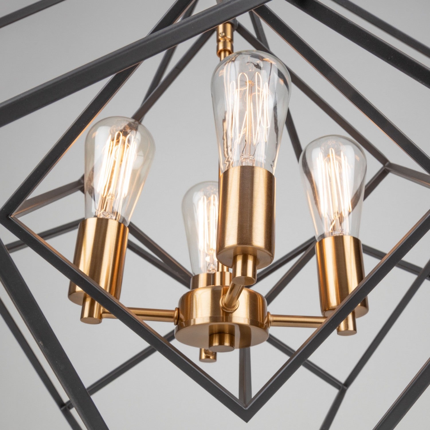 Artcraft - AC11114 - Four Light Chandelier - Artistry - Matte Black & Harvest Brass