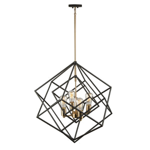 Artcraft - AC11114 - Four Light Chandelier - Artistry - Matte Black & Harvest Brass