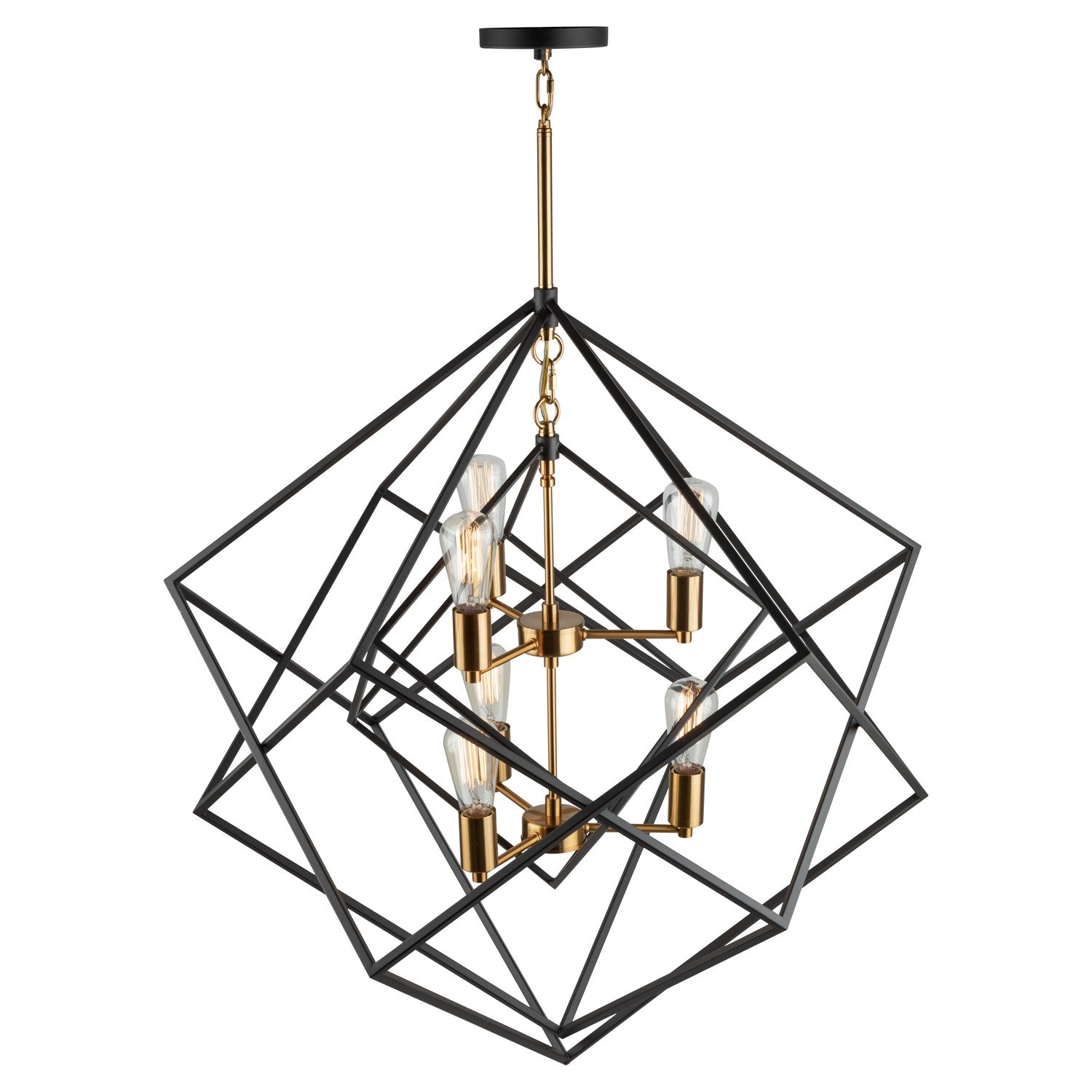 Artcraft - AC11116 - Six Light Chandelier - Artistry - Matte Black & Harvest Brass