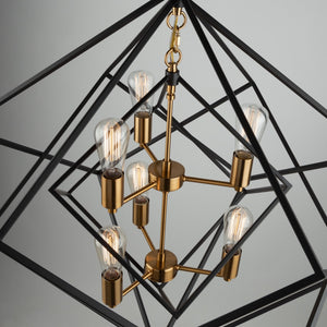 Artcraft - AC11116 - Six Light Chandelier - Artistry - Matte Black & Harvest Brass