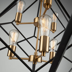 Artcraft - AC11116 - Six Light Chandelier - Artistry - Matte Black & Harvest Brass