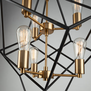 Artcraft - AC11116 - Six Light Chandelier - Artistry - Matte Black & Harvest Brass