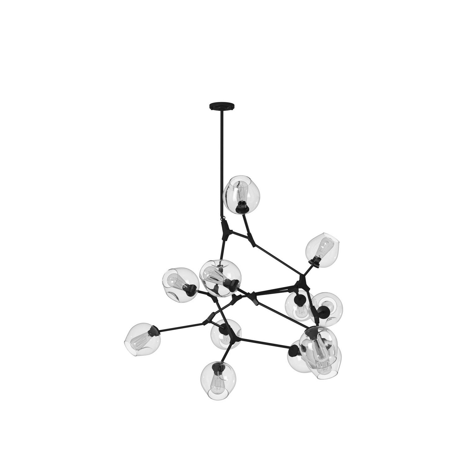 Artcraft - JA14022BK - 12 Light Chandelier - Organic - Black