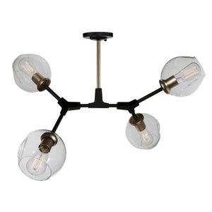 Artcraft - JA14024VB - Four Light Semi Flush Mount - Organic - Vintage Brass