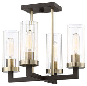 Minka-Lavery - 3049-560 - Four Light Semi Flush Mount - Ainsley Court - Aged Kinston Bronze w/Brass Highlights