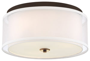 Minka-Lavery - 3078-416 - Three Light Flush Mount - Studio 5 - Painted Bronze w/Natural Brushed Brass