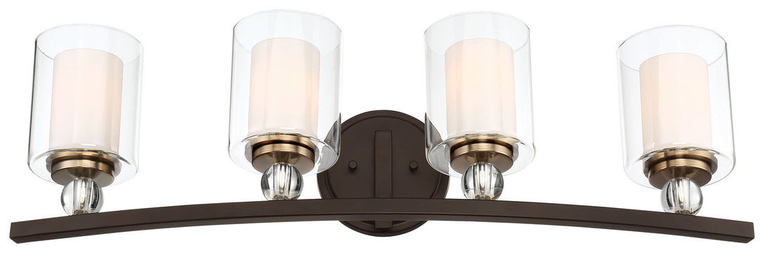 Minka-Lavery - 3080-416 - Four Light Bath - Studio 5 - Painted Bronze w/Natural Brushed Brass