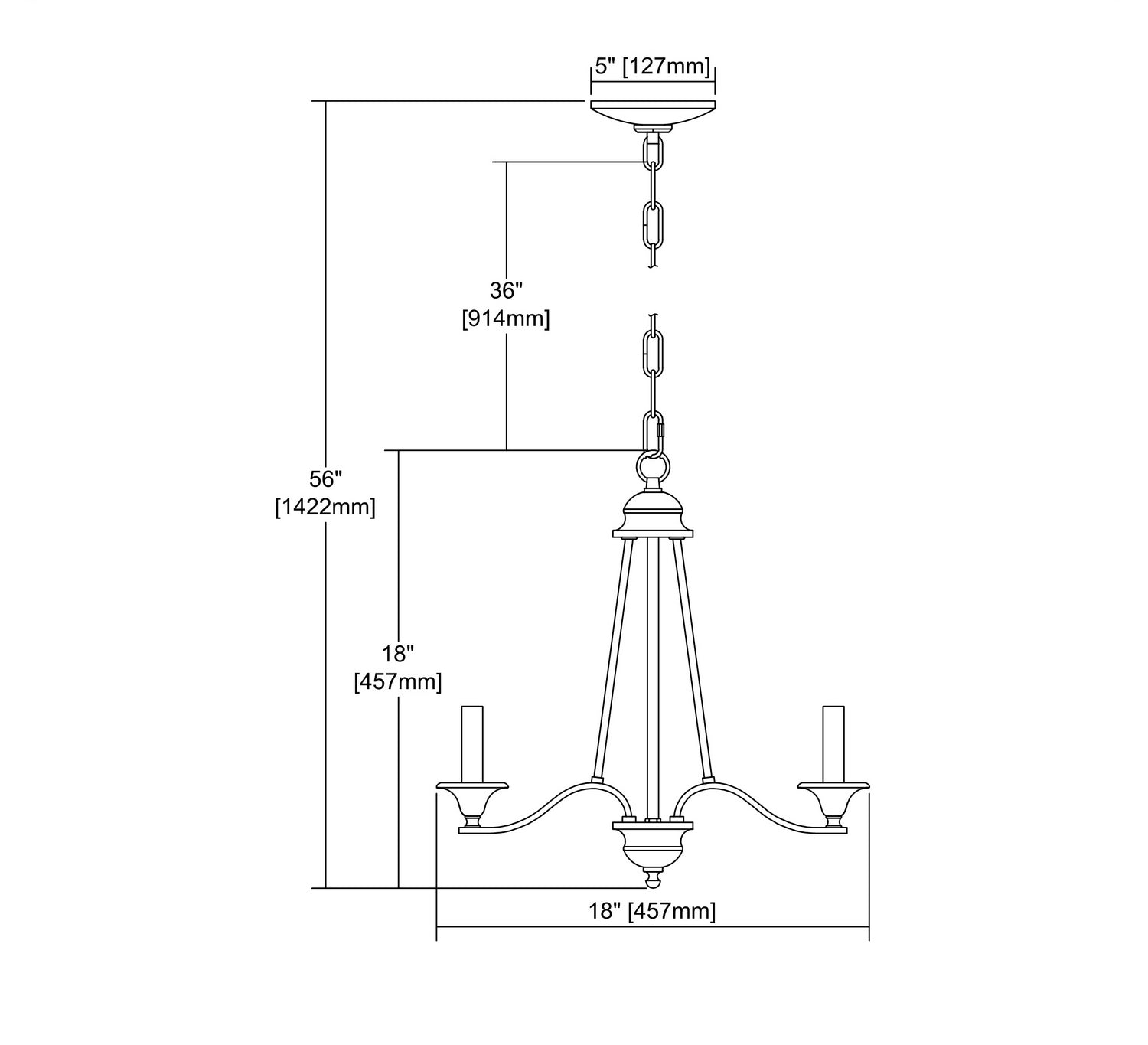 ELK Home - CN110321 - Three Light Chandelier - Farmington - Oil Rubbed Bronze