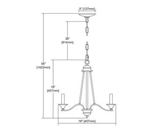 ELK Home - CN110321 - Three Light Chandelier - Farmington - Oil Rubbed Bronze