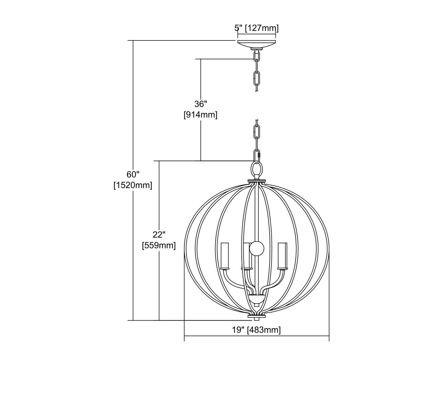 ELK Home - CN15752 - Five Light Chandelier - Williamsport - Brushed Nickel