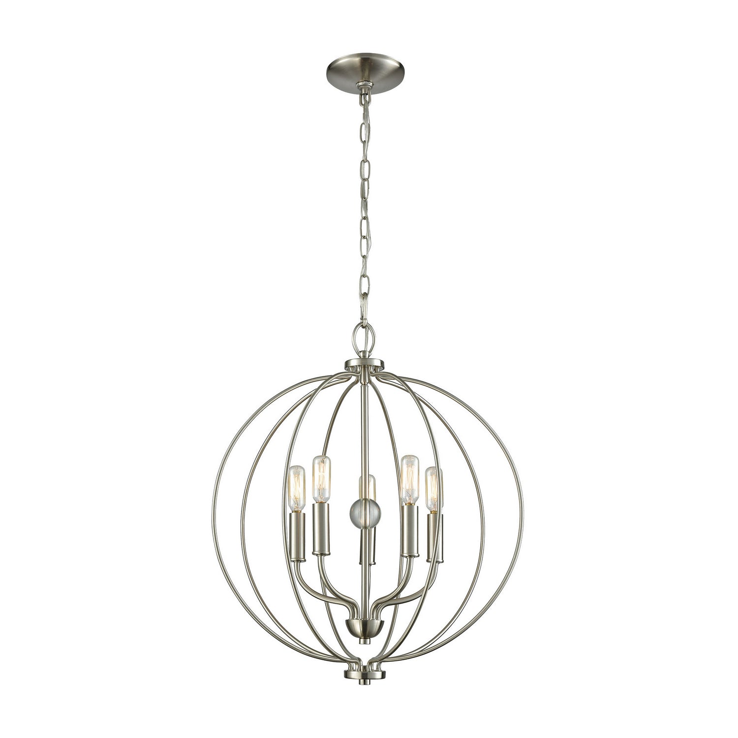 ELK Home - CN15752 - Five Light Chandelier - Williamsport - Brushed Nickel