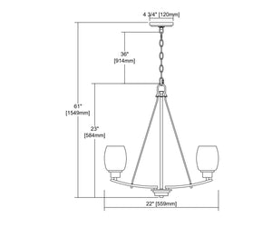 ELK Home - CN170522 - Five Light Chandelier - Casual Mission - Brushed Nickel