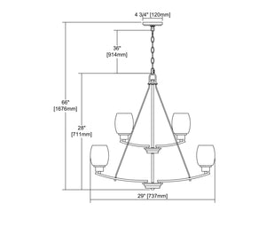 ELK Home - CN170922 - Nine Light Chandelier - Casual Mission - Brushed Nickel