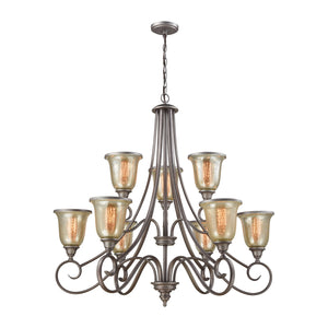 ELK Home - CN230927 - Nine Light Chandelier - Georgetown - Weathered Zinc