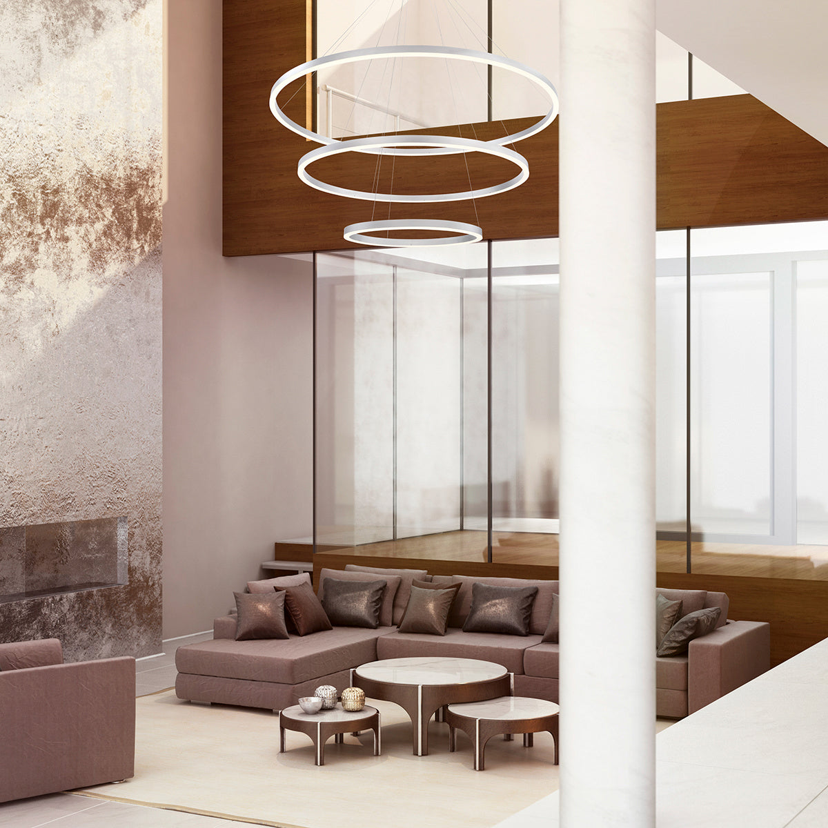 Eurofase - 31474-016 - SPUNTO-CHD-3LT-61IN-SL-WH - SPUNTO - Silver