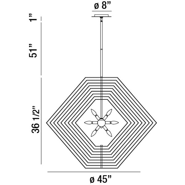 Eurofase - 31888-011 - Ten Light Chandelier - Downtown - Chrome