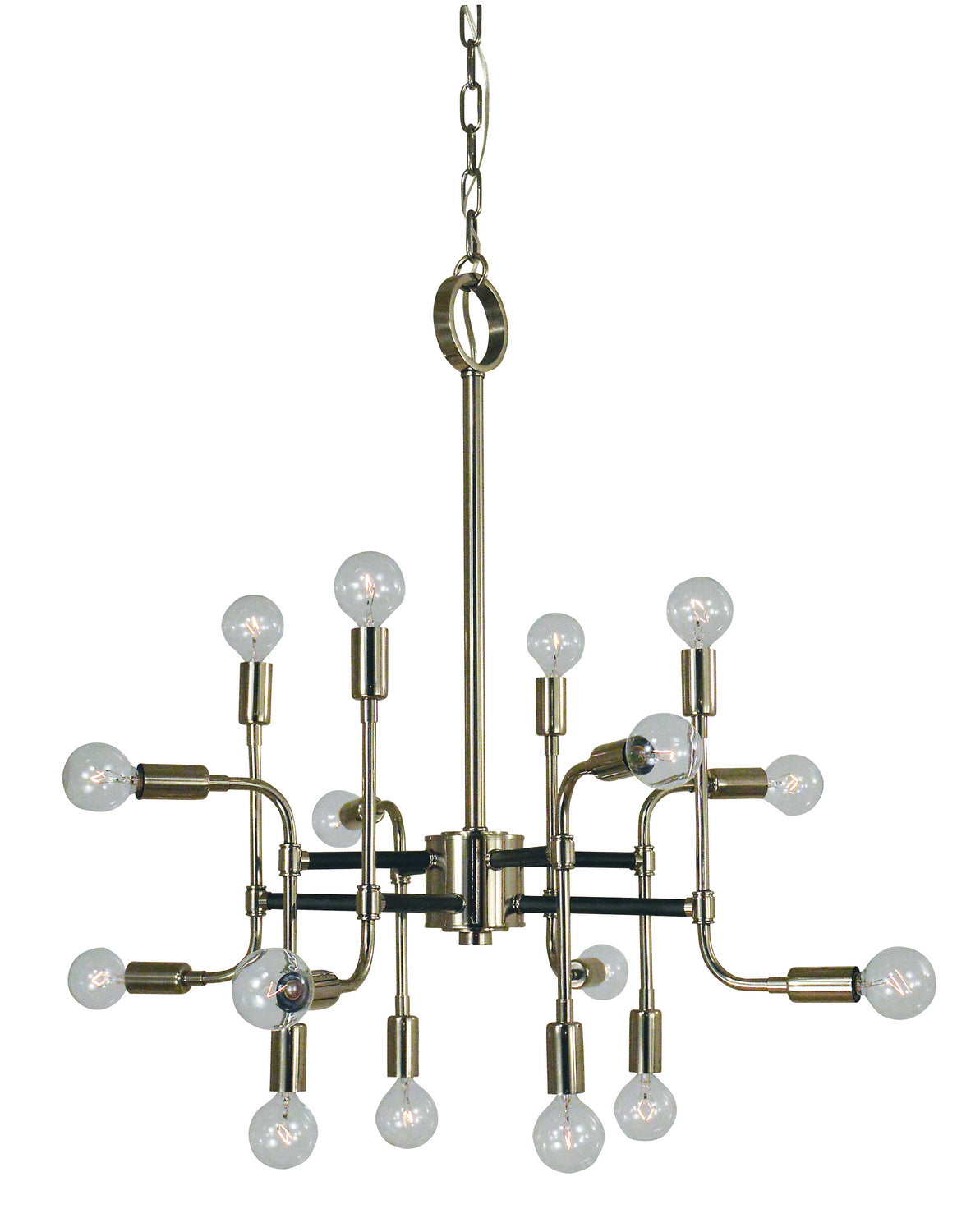 Framburg - 3056 PN/MBLACK - 16 Light Chandelier - Fusion - Polished Nickel with Matte Black Accents