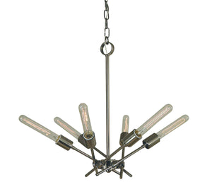 Framburg - 3076 PN - Six Light Chandelier - Quasar - Polished Nickel