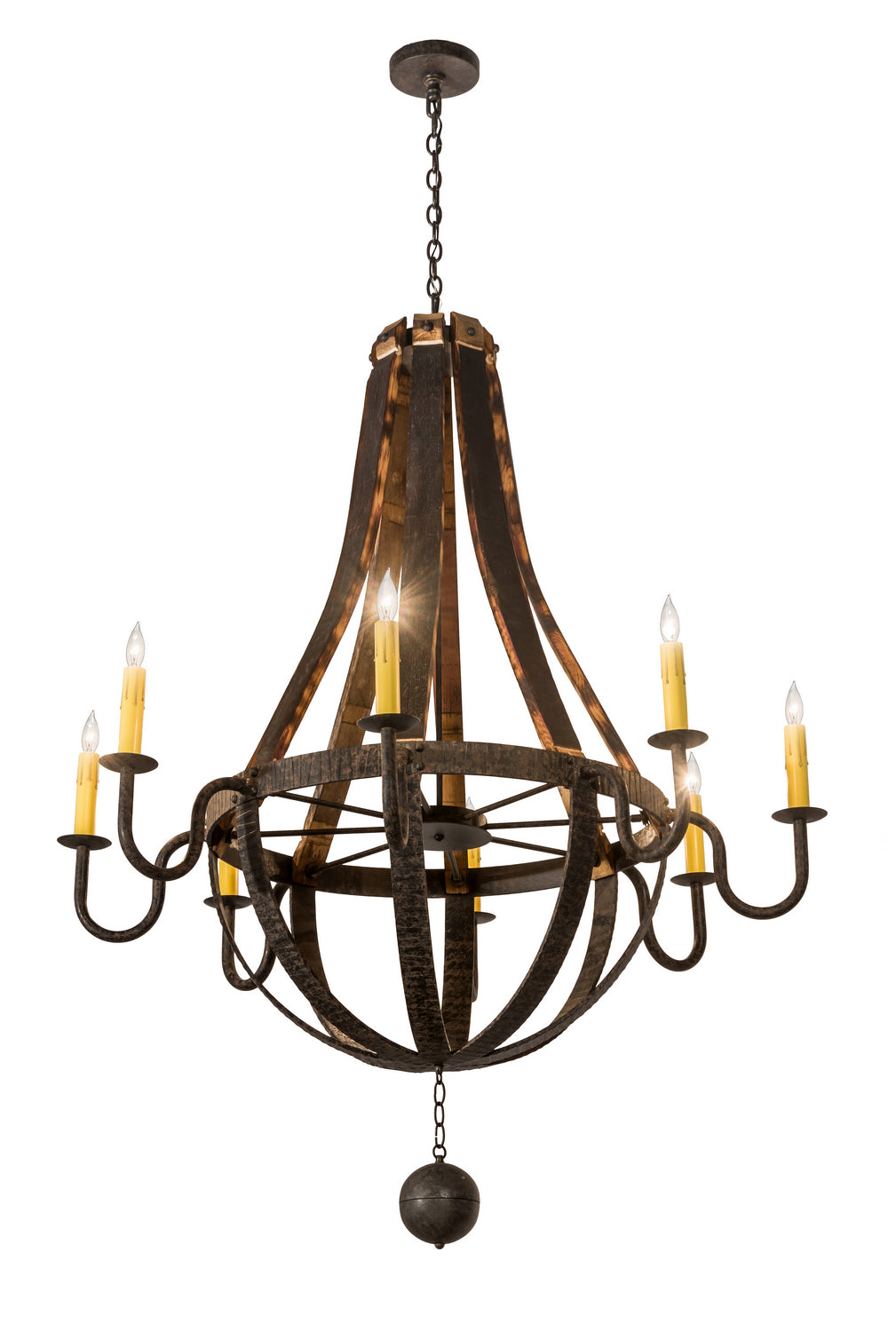 Meyda Tiffany - 133273 - Eight Light Chandelier - Barrel Stave - Coffee Bean