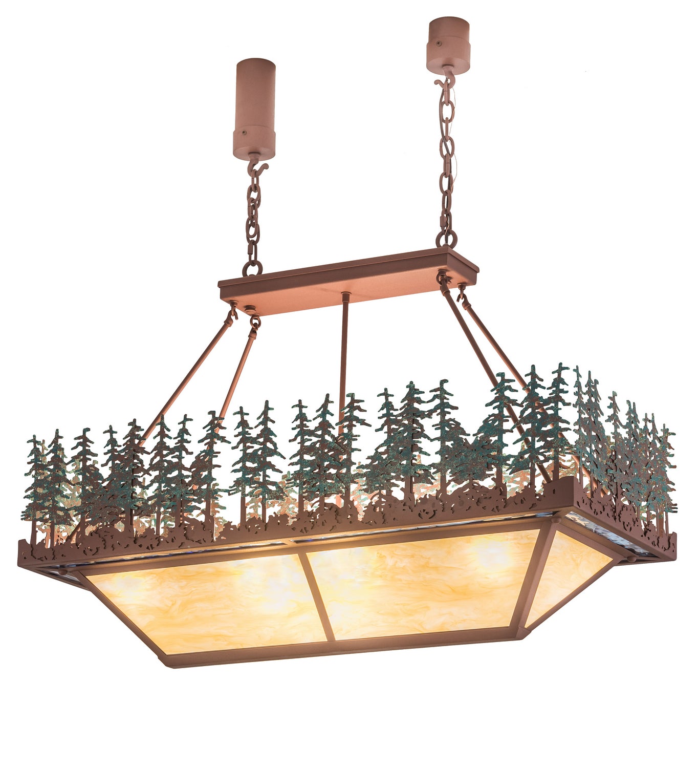 Meyda Tiffany - 181807 - Eight Light Inverted Pendant - Pine Lake - Rust