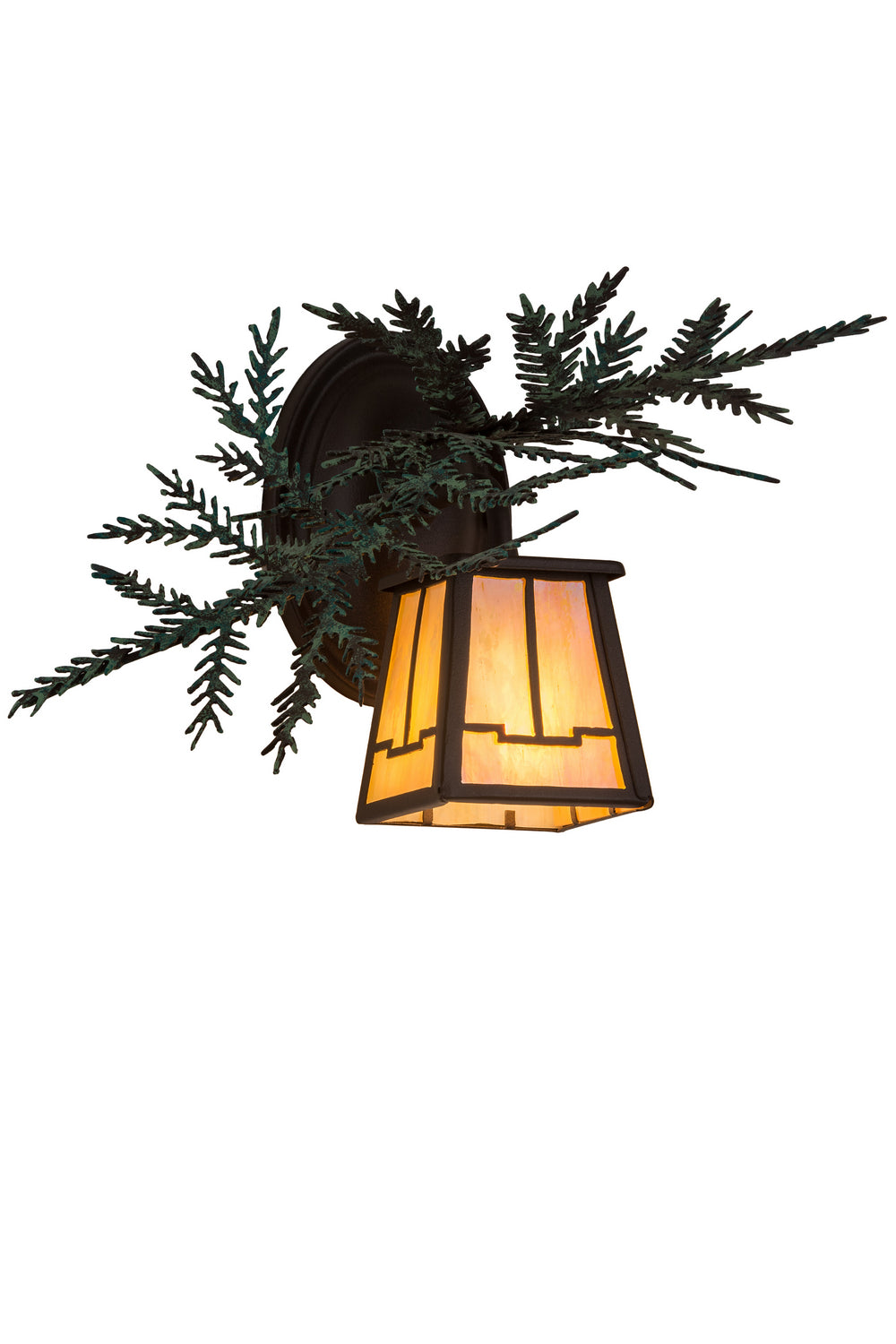 Meyda Tiffany - 182275 - One Light Wall Sconce - Pine Branch - Cafe Noir