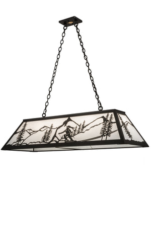 Meyda Tiffany - 182506 - Six Light Oblong Pendant - Alpine - Textured Black