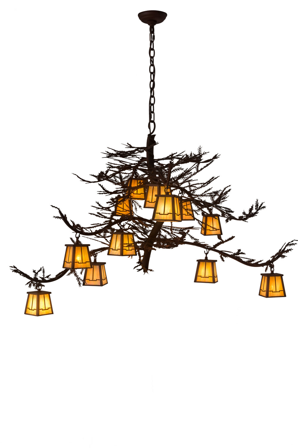 Meyda Tiffany - 185796 - 12 Light Chandelier - Pine Branch - Rust Over Wrought Iron