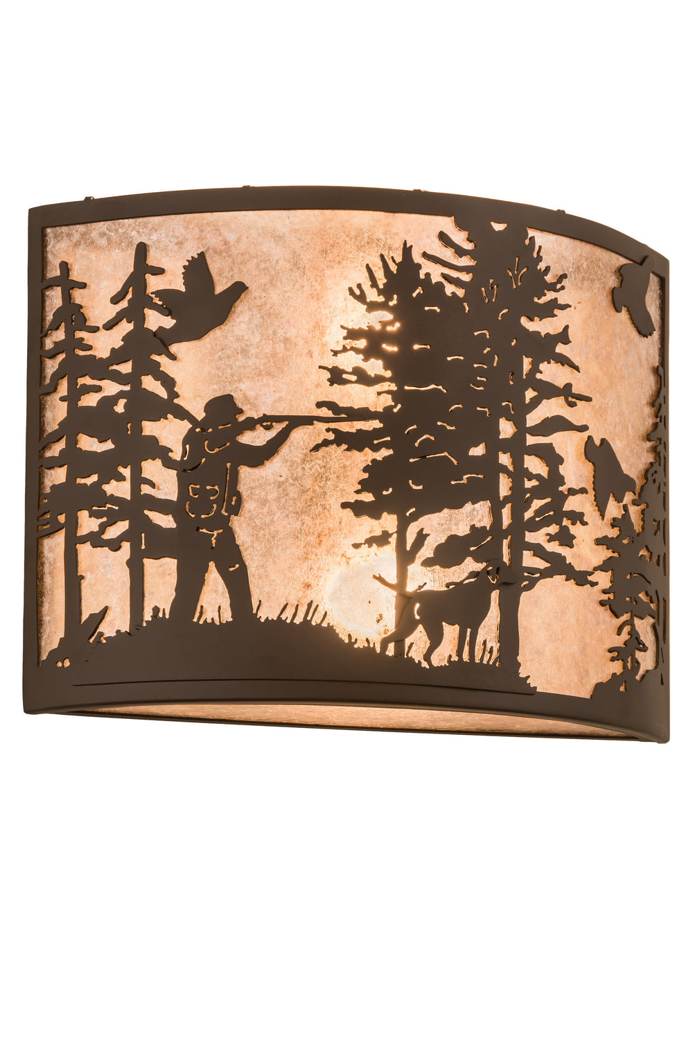 Meyda Tiffany - 185803 - Two Light Wall Sconce - Quail Hunter W/Dog - Oil Rubbed Bronze