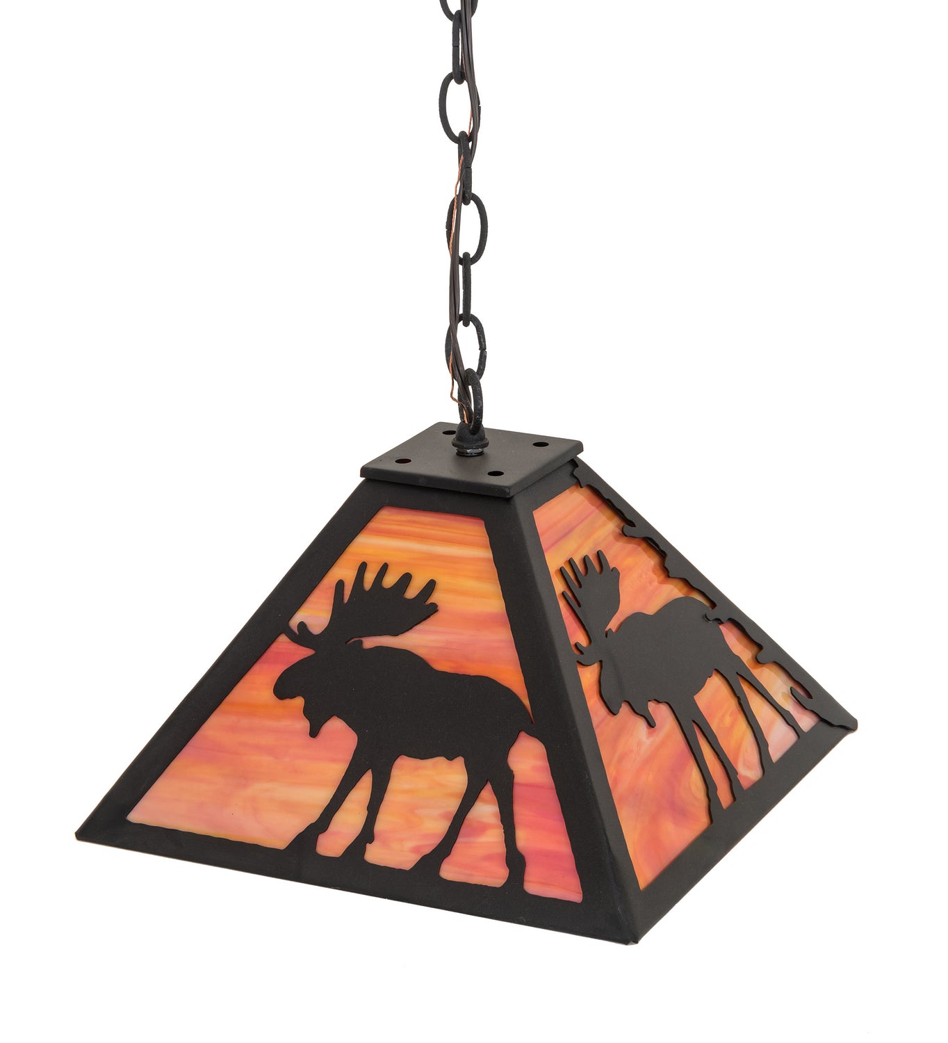 Meyda Tiffany - 187364 - Two Light Pendant - Lone Moose - Textured Black