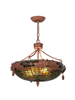 Meyda Tiffany - 187594 - Two Light Inverted Pendant - Greenbriar Oak - Rust