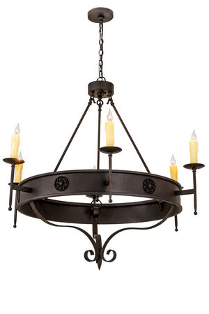 Meyda Tiffany - 187705 - Six Light Chandelier - Lorenzo - Rust